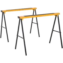DURHAND 2er-Set Arbeitsbock Sägepferd Klappbar Unterstellbock rutschfest Metall Gelb 99,5 x 50 x 76 cm