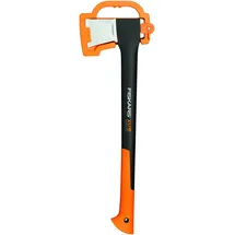 Fiskars Spaltaxt, Inklusive Klingen-/Transportschutz, Länge: 60 cm, Antihaftbeschichtet, Hochwertige Stahl-Klinge/Glasfaserverstärkter Kunststoff-Stiel, Schwarz/Orange, X17–M, 1,53 kg, 1015641