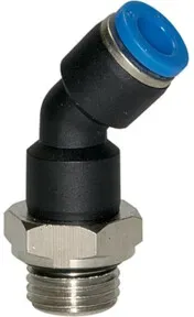 Riegler Steckverschraubung 45° »Blaue Serie«, drehbar, M5 außen,  Ø6 mm