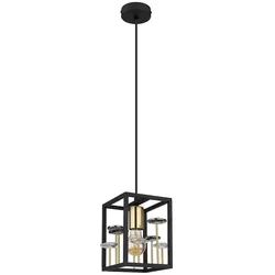 Hängeleuchte Esszimmerlampe Pendelleuchte Kristalle rauch Glas klar schwarz E27
