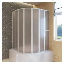 vidaXL Duschwand 140 x 168 cm 7 Paneele Faltbar mit Handtuchhalter