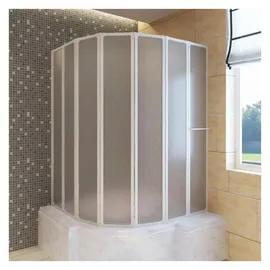 vidaXL Duschwand 140 x 168 cm 7 Paneele Faltbar mit Handtuchhalter