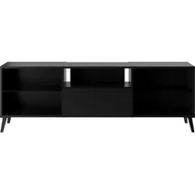 FMD Dark TV-Board 153,5 cm Schwarz Glas/Holz/Kunststoff/Metall/Holzwerkstoff