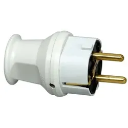Schutzkontaktstecker Kunststoff IP44 grau gerade Schraubklemmen