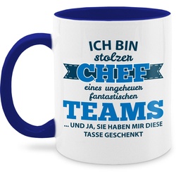 Shirtracer Tasse Stolzer Chef eines fantastischen Teams – Lustige Geschenke für den Che, Keramik, Kaffeetasse Job Geschenk blau