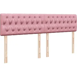 vidaXL Boxspringbett mit Matratze Rosa 180x200 cm Samt - Rosa