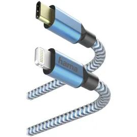 Hama Lade-/Datenkabel Reflective USB-C/Lightning 1.5m blau