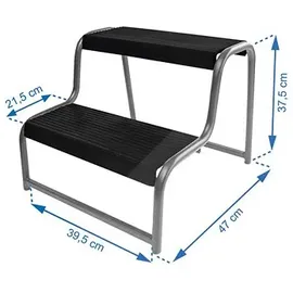 PRO PLUS Doppeltrittstufe Wohnwagen Wohnmobil Schwarz