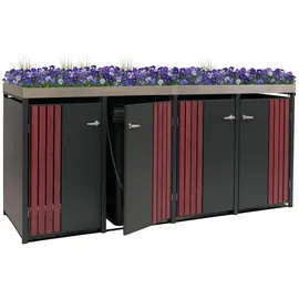 Proregal Mülltonnenverkleidung 125 x 260 x 84 cm schwarz