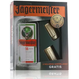 Jägermeister 0,7 l Geschenkbox inkl. 2 goldene Shotgläser