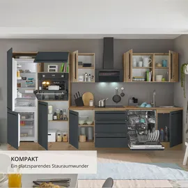 kochstation Küchenzeile Florida 340 cm schwarz