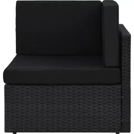 vidaXL Polyrattan Loungesofa 4-tlg. schwarz inkl. Kissen 3067132