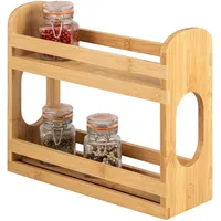 ELUNO Gewürzregal Braun, Holz, 29x10x24.5 cm, Küchenzubehör, Vorratsbehälter, Gewürzgläser