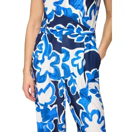 Betty & Co Damen Jumpsuit kurzarm 42, Weiß/Dunkelblau - 42W