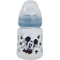Stor WEITHALS-BABYFLASCHE 150 ML SILIKONSAUGER 3 POSITIONEN MICKEY MOUSE FULL OF SMILES