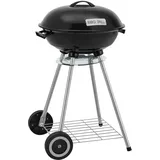 casa.pro Holzkohlegrill Apricena 80 x 49 x 47 cm Schwarz/Silber
