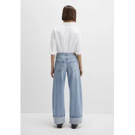 Mavi Weite Jeans "SANDRA", Damen, Gr. 32, Länge 32, blau (lt brushed denim), 77% Baumwolle, 22% Lyocell, 1% Elastan, weit normal, Jeans, Cuffed Wide Leg