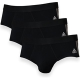 adidas Herren Slip, mit kontrastiven Label-Streifen im 3er-Pack, Black, XXL