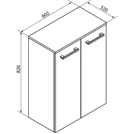 Fackelmann B.style Midischrank 60,2 x 82,6 x 32 cm Sandeiche/Weiß