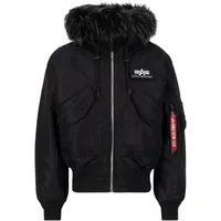 Alpha Industries CWU Hooded Fliegerjacke black/black, Größe 3XL