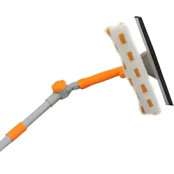 Multi Connect Fensterwischer mit Abzieher und Teleskopstiel Abzieher 35 cm breit mit abnehmbarem Mikrofaserwischer