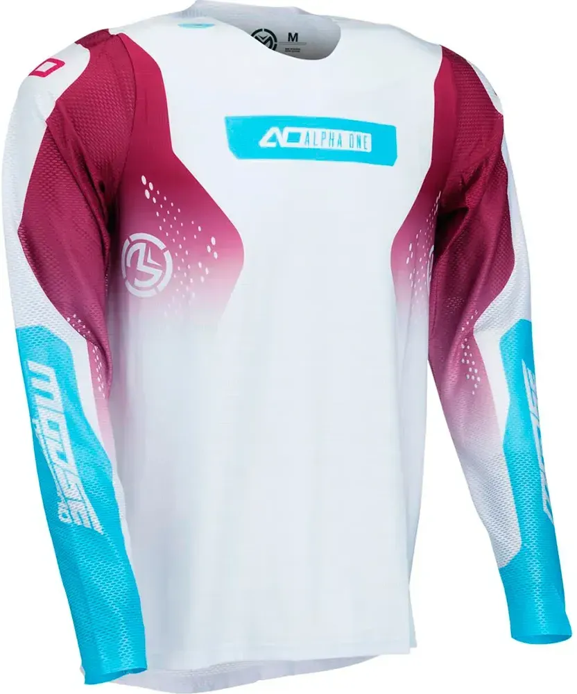 Moose Racing Soft-goods Alpha One Langarm-trikot - Blue / Purple / White Purple / White - L