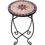 Dszapaci Garten Beistelltisch Mosaiktisch Rund Balkontisch Kleine Gartentische Blumenhocker Balkon Bistrotische Rund Mosaik Gartentisch