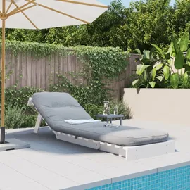 vidaXL Futon Schlafsofa mit Matratze Weiß 60x206x11 Massivholz Kiefer