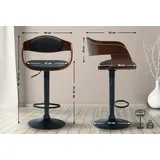 CLP Barhocker Kingston walnuss/schwarz/Kunstleder