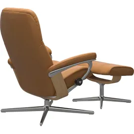 Stressless Relaxsessel STRESSLESS "Consul", braun (new caramel), B:82cm H:102cm T:72cm, Sessel, Relaxsessel, mit Cross Base, Größe S, M & L, Holzakzent Eiche, in 2 Bezugsqualitäten lieferbar