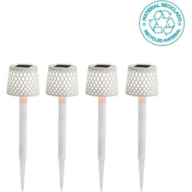 NEW GARDEN Erdspießleuchte 4er Set Kunststoff 4 Stück weiß