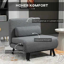 Homcom Schlafsessel mit Bettfunktion Klappbar 75 x 70 x 75 cm