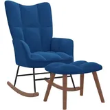 ✅  Schaukelstuhl Schaukelsessel mit Hocker Polstersessel Sessel Relaxstuhl Samt
