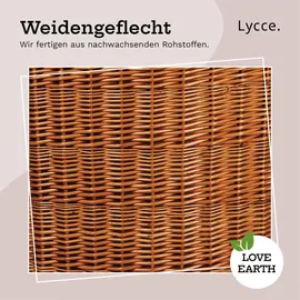 lycce Eckwäschetruhe - 75 L oder 125 L - aus Weide Eckkorb mit Deckel