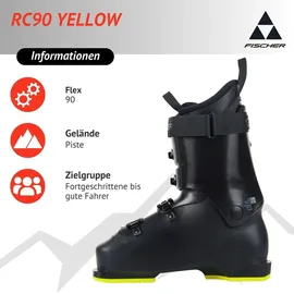 Fischer RC 90 Alpin-Skischuhe Gelb/Schwarz 28,5