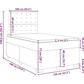 vidaXL Boxspringbett 120 x 190 cm Weiß