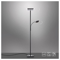 SellTec Stehlampe LED Deckenfluter Stehleuchte, dimmbar über Touchdimmer, Touchschalter, 1xLED-Board / 22 Watt, warmweiß, Fluter quadratisch schwenkbar dimmbar Leselampe schwarz