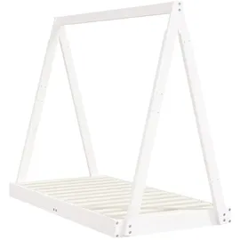 vidaXL Kinderbett Weiß 70 x 140 cm Kiefer massiv weiß