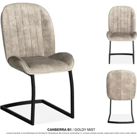 omg design Esszimmerstuhl Canberra pflegeleichter Samtvelour schwarz
