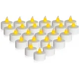 Spetebo LED Teelichter warm weiß mit Fackereffekt und Timer 24er Set - Künstliche mit flackernder Flamme Kerze Batterie betrieben - Deko Licht