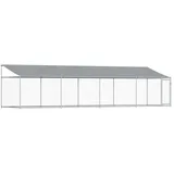 vidaXL Hundezwinger mit Dach und Tür 8 x 2 x 2 m Stahl Grau