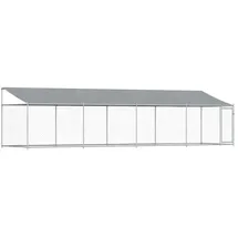 vidaXL Hundezwinger mit Dach und Tür 8 x 2 x 2 m Stahl Grau