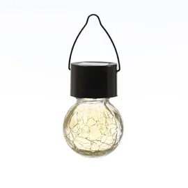 MARELIDA LED Solar Hängeleuchte CRACKLE - Bruchglas-Optik Kugelleuchte H: 9cm - Sens...