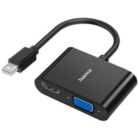 Hama Video-Adapter, 2in1 Mini-DisplayPort-St.-VGA&HDMITM-Buchse 4K schwarz