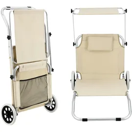 [en.casa] Lazkano Sonnenliege 150 x 60 x 52,5 cm Beige