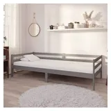 furnicato Bett Multifunktionales Tagesbett aus massivem Kiefernholz 204x98x57 cm Grau (1-tlg), Stabiles Sofa mit Lattenrost-Design für Gäste als bequemes Gästebett grau