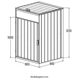 Home Deluxe Cubo für 3 Tonnen 80 x 80 x 122 cm anthrazit