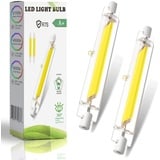 ZUCZUG R7s Led 118mm 20W Dimmbar Lampe, R7s Led COB Stablampe, 20w Ersetzt 200W Halogenlampe, R7s Led 20w Glühbirne, Kaltweiß 6000K, 2000LM, R7S LED 118mm Leuchtmitte, 2er pack