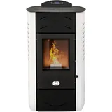 STUFE A PELLET ITALIA Siberia Idro 15 KW WiFi | Hydro-Pelletöfen für Heizung und Warmwasser Effizienz 90% Heizt 90m2 Autonomie 20 Std Programmierbar WiFi-Steuerung 5 Kräfte 24 Monate Garantie Weiß