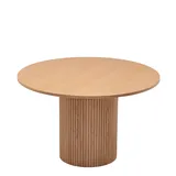 LeGer Home by Lena Gercke Esstisch »TOSCANA, Eiche Furnier«, runde Tischplatte, D 115 cm, Säulengestell mit Rillenstruktur, beige